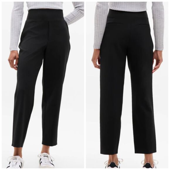Athleta Endless High Rise Pants Womens 6 Cropped Nylon Jogger Black Zip Pocket - Picture 1 of 13